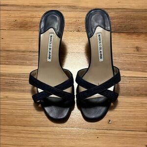 Manolo Blahnik Black Strappy Heels